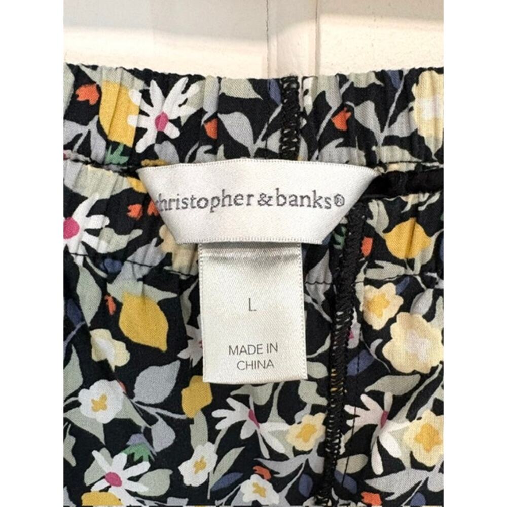 Cottagecore Floral Lemon Print‎ Midi Skirt Sz L Lined Cotton Daisy Coquette Boho - Picture 8 of 11